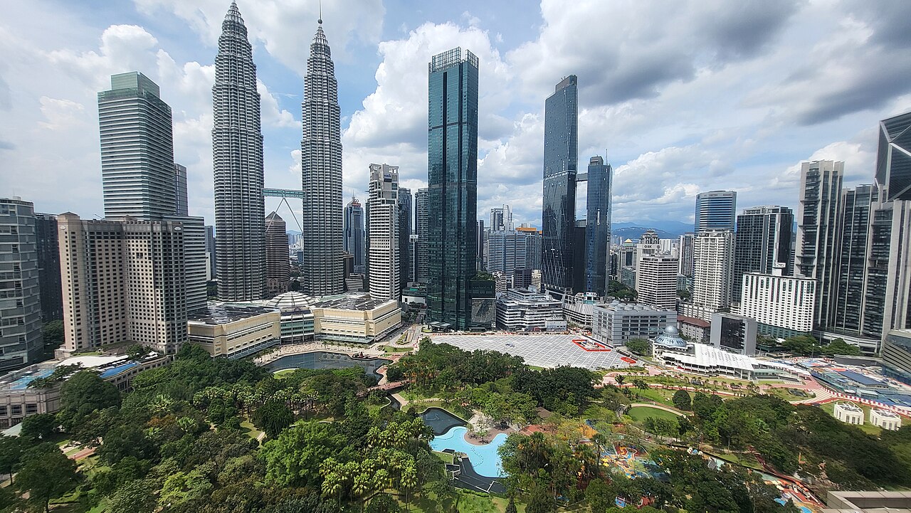 KLCC Park and the surrounding Kuala Lumpur skyline