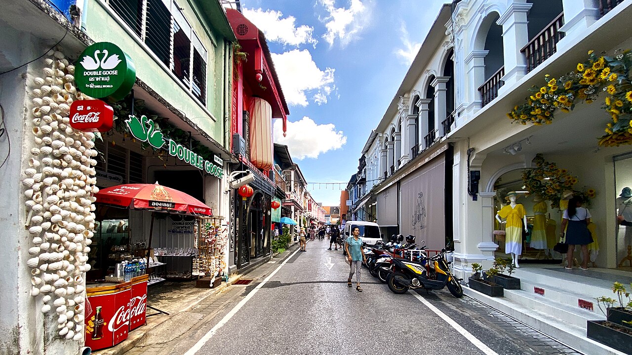 Colourful shophouses on Soi Rommanee in Phuket Old Town