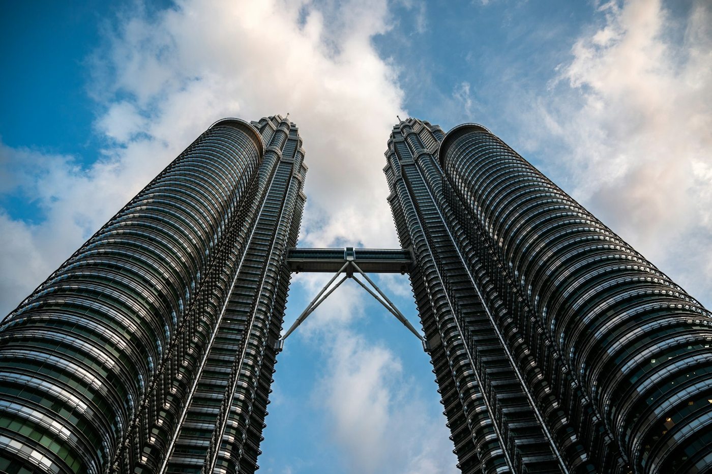 The Petronas Twin Towers rising above Kuala Lumpur.