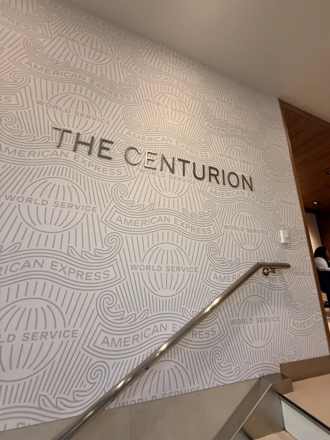 The Centurion name set into the entrance wall of the Phoenix lounge.