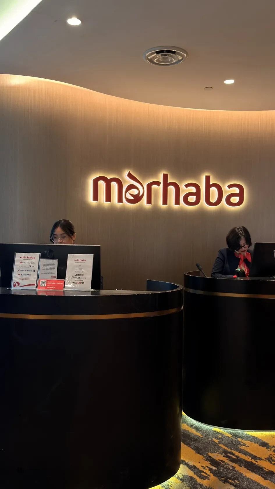 Marhaba Lounge reception at Singapore Changi.